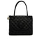 VINTAGE CHANEL MEDALLION MATELLASSE TOTE BAG BLACK CAVIAR SKIN SILVER HARDWARE 90314329