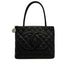 VINTAGE CHANEL MEDALLION MATELLASSE TOTE BAG BLACK CAVIAR SKIN SILVER HARDWARE 90314329