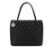 CHANEL VINTAGE MEDALLION TOTE BAG BLACK CAVIAR SKIN SILVER HARDWARE 90312616