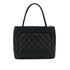 CHANEL VINTAGE MEDALLION TOTE BAG BLACK CAVIAR SKIN SILVER HARDWARE 90312616