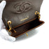 CHANEL VINTAGE MINI SQUARE 17 CHAIN SHOULDER BAG BROWN LAMB SKIN GOLD HARDWARE 90315025