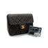 CHANEL VINTAGE MINI SQUARE 17 CHAIN SHOULDER BAG BROWN LAMB SKIN GOLD HARDWARE 90315025