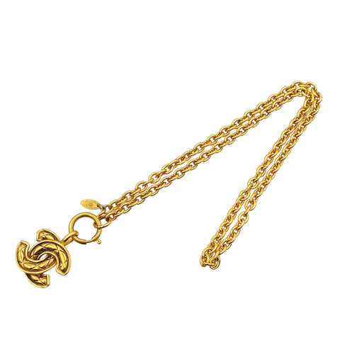 CHANEL VINTAGE NECKLACE MATELASSE COCOMARK GOLD ACCESSORY 90312588