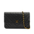 VINTAGE CHANEL CHEVRON V STITCH BLACK CHAIN SHOULDER BAG LAMB SKIN GOLD HARDWARE 90334156