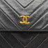 VINTAGE CHANEL CHEVRON V STITCH BLACK CHAIN SHOULDER BAG LAMB SKIN GOLD HARDWARE 90334156