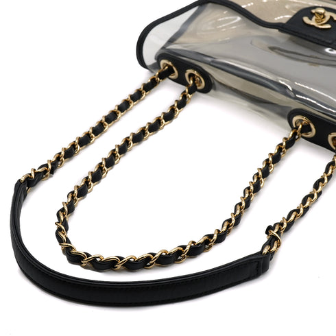 CHANEL VINYL WITH SAND SHOLDRE BAG LAMB SKIN GOLD HARDWARE 90340468