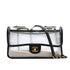 CHANEL SAND BY THE SEA CHAIN SHOULDER BAG BALCK CLEAR VINYL SAND LAMB SKIN GOLD HARDWARE 90341909