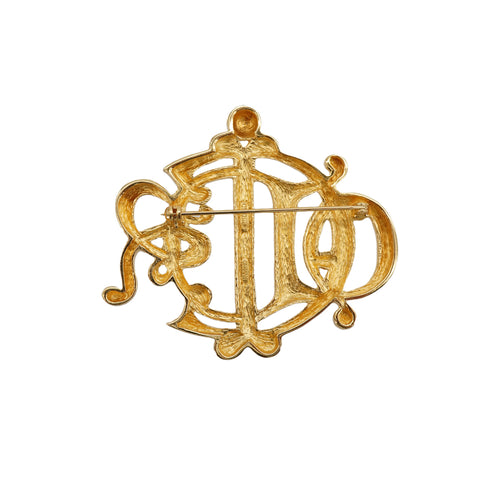 CHRISTIAN DIOR BROOCH EMBLEM LOGO GOLD ACCESSORY 90326703