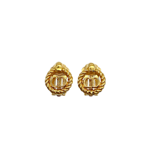 CHRISTIAN DIOR EARRINGS CD LOGO GOLD ACCESSORY 90322182