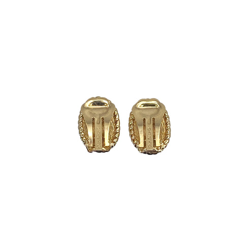 CHRISTIAN DIOR EARRINGS CD LOGO OVAL GOLD ACCESSORY 90326695