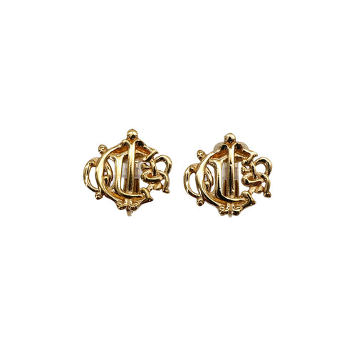 CHRISTIAN DIOR EARRINGS EMBLEM LOGO GOLD ACCESSORY 90321171
