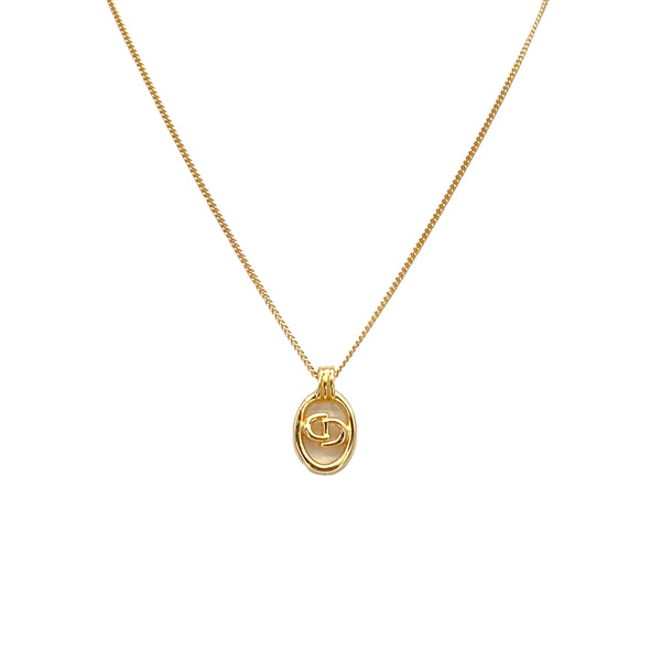CHRISTIAN DIOR NECKLACE CD LOGO OVAL GOLD ACCESSORY 90326679