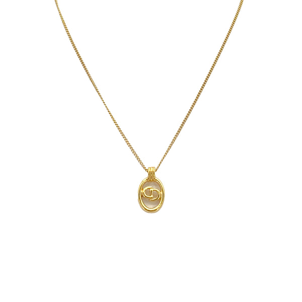 CHRISTIAN DIOR NECKLACE CD LOGO OVAL GOLD ACCESSORY 90326689