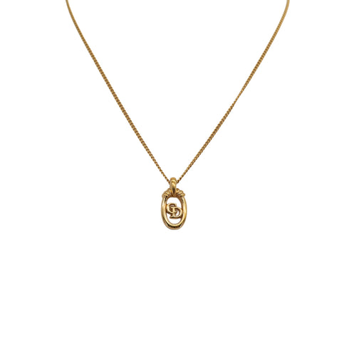 CHRISTIAN DIOR NECKLACE CD LOGO OVAL GOLD ACCESSORY 90323208