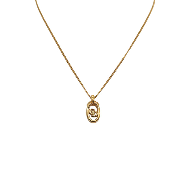 CHRISTIAN DIOR NECKLACE CD LOGO OVAL GOLD ACCESSORY 90323208