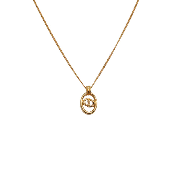 CHRISTIAN DIOR NECKLACE CD LOGO OVAL GOLD ACCESSORY 90323211