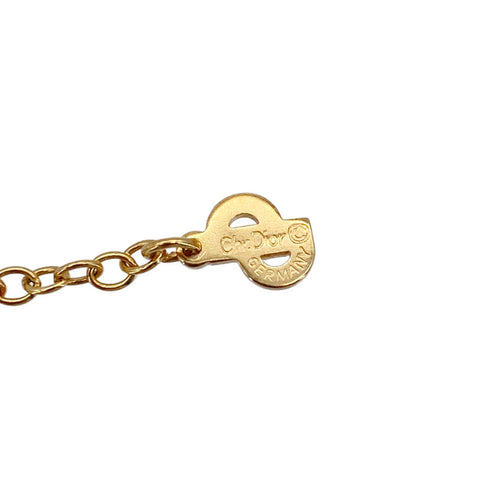 CHRISTIAN DIOR NECKLACE CD LOGO RHINESTONE GOLD ACCESSORY 90322201