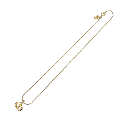 CHRISTIAN DIOR NECKLACE CD LOGO RHINESTONE GOLD ACCESSORY 90326685