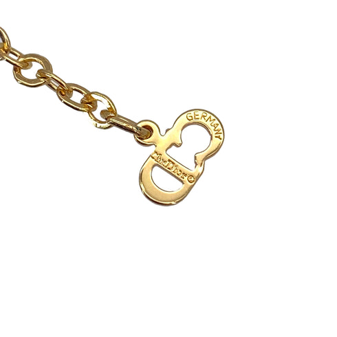 CHRISTIAN DIOR NECKLACE CD LOGO RHINESTONE GOLD ACCESSORY 90326687