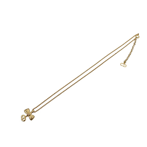CHRISTIAN DIOR NECKLACE CD LOGO RIBBON GOLD ACCESSORY 90322216