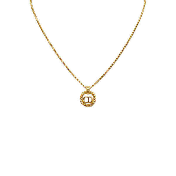 CHRISTIAN DIOR NECKLACE CD LOGO ROUND GOLD ACCESSORY 90322188