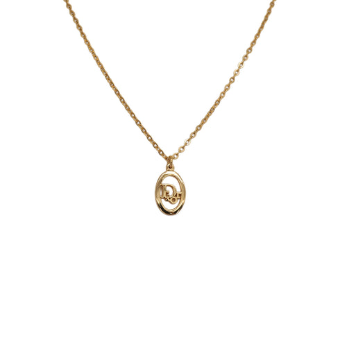 CHRISTIAN DIOR NECKLACE LOGO OVAL GOLD ACCESSORY 90323217