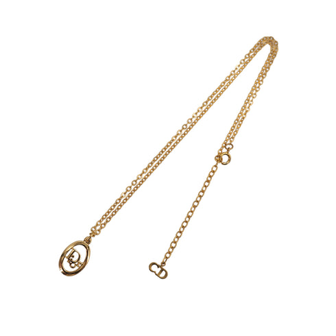 CHRISTIAN DIOR NECKLACE LOGO OVAL GOLD ACCESSORY 90323217