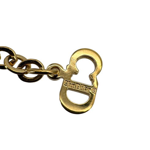CHRISTIAN DIOR NECKLACE LOGO OVAL GOLD ACCESSORY 90323217