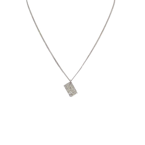CHRISTIAN DIOR NECKLACE LOGO RHINESTONE SILVER ACCESSORY 90326697