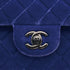 CHANEL CLASSIC FLAP MEDIUM CHAIN SHOULDER BAG BLUE VELOR BLACK HARDWARE 90311836