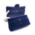 CHANEL CLASSIC FLAP MEDIUM CHAIN SHOULDER BAG BLUE VELOR BLACK HARDWARE 90311836