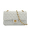 VINTAGE CHANEL CLASSIC FLAP MEDIUM CHAIN SHOULDER BAG WHITE LAMB SKIN GOLD HARDWARE 90334505