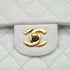 VINTAGE CHANEL CLASSIC FLAP MEDIUM CHAIN SHOULDER BAG WHITE LAMB SKIN GOLD HARDWARE 90334505