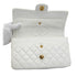 VINTAGE CHANEL CLASSIC FLAP MEDIUM CHAIN SHOULDER BAG WHITE LAMB SKIN GOLD HARDWARE 90334505