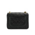 VINTAGE CHANEL MINI SQUARE 17 CHAIN SHUOLDER BAG BLACK LAMB SKIN GOLD HARDWARE 90327391