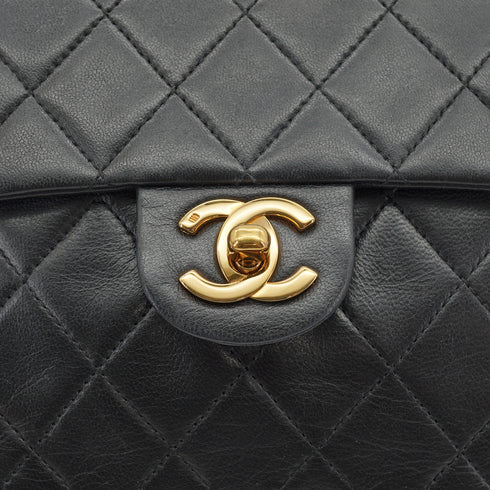 VINTAGE CHANEL MINI SQUARE 17 CHAIN SHUOLDER BAG BLACK LAMB SKIN GOLD HARDWARE 90327391
