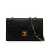 VINTAGE CHANEL CLASSIC FLAP SMALL CHAIN SHOULDER BAG BLACK LAMB SKIN GOLD HARDWARE 90340133