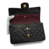 VINTAGE CHANEL CLASSIC FLAP SMALL CHAIN SHOULDER BAG BLACK LAMB SKIN GOLD HARDWARE 90340133