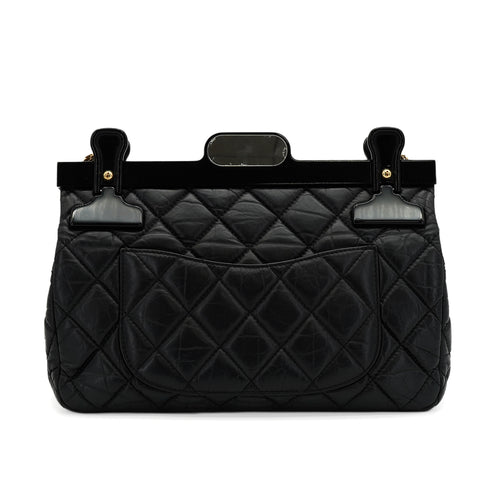 CHANEL COCOMARK MATERASSE 2.55 REISSUE HANGER SHOULDER BAG 2016 LIMITED EDITION BLACK LEATHER GOLD HARDWARE 90343329