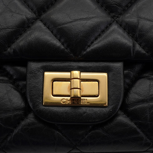 CHANEL COCOMARK MATERASSE 2.55 REISSUE HANGER SHOULDER BAG 2016 LIMITED EDITION BLACK LEATHER GOLD HARDWARE 90343329