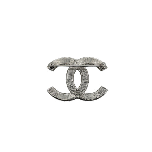 CHANEL COCOMARK RHINESTONE BROOCH SILVER ACCESSORY B18S 90335902