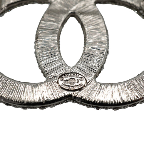 CHANEL COCOMARK RHINESTONE BROOCH SILVER ACCESSORY B18S 90335902