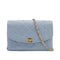 VINTAGE CHANEL MATELASSE CHAIN SHOULDER BAG LIGHT BLUE LAMB SKIN GOLD HARDWARE 90334503