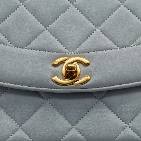 VINTAGE CHANEL MATELASSE CHAIN SHOULDER BAG LIGHT BLUE LAMB SKIN GOLD HARDWARE 90334503