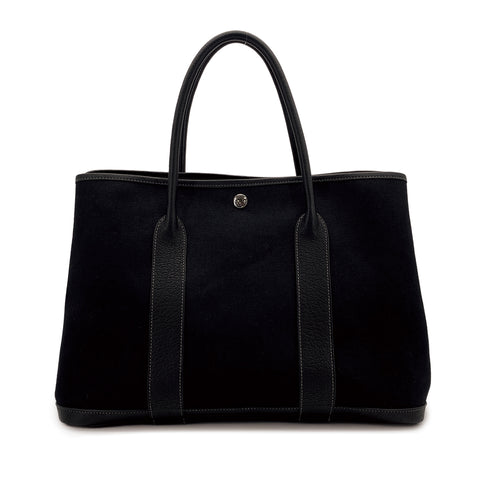 HERMES GARDEN PARTY PM BLACK TOILE OFFICIER NEGONDA HAND BAG 2005 SQUARE I 90310828 - PURPOSE