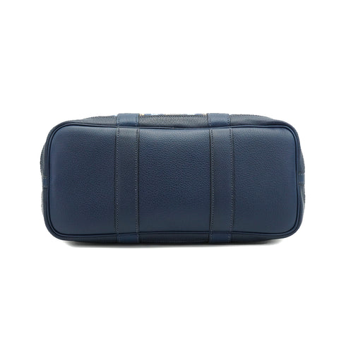 HERMES GARDEN PARTY TPM NAVY TOILE MOSAIC BUFFLE HAND BAG 2009 SQUARE M 90334863