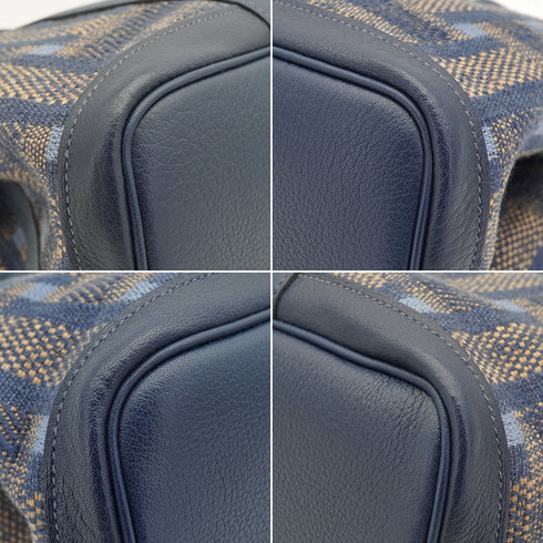 HERMES GARDEN PARTY TPM NAVY TOILE MOSAIC BUFFLE HAND BAG 2009 SQUARE M 90334863