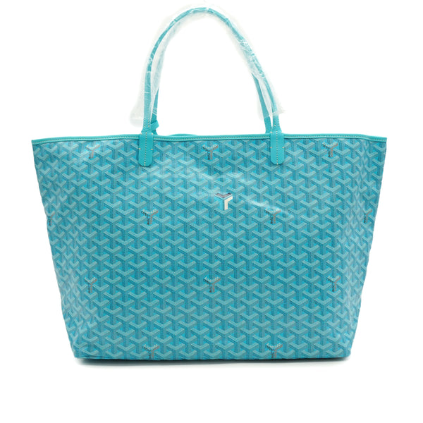 GOYARD 2024 LIMITED EDITION SAINT LOUIS GM TOTE BAG TURQUOISE BLUE GOYARDINE CANVAS 90340458