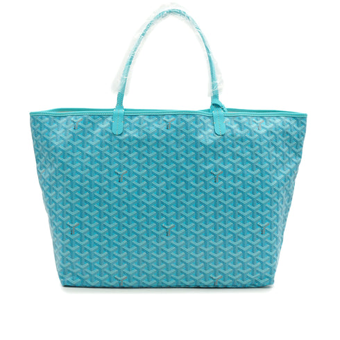 GOYARD 2024 LIMITED EDITION SAINT LOUIS GM TOTE BAG TURQUOISE BLUE GOYARDINE CANVAS 90340458