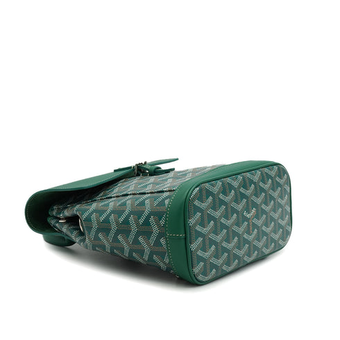 GOYARD ALPIN MINI GREEN TAN GOYARDINE CANVAS PALLADIUM HARDWARE 90350426